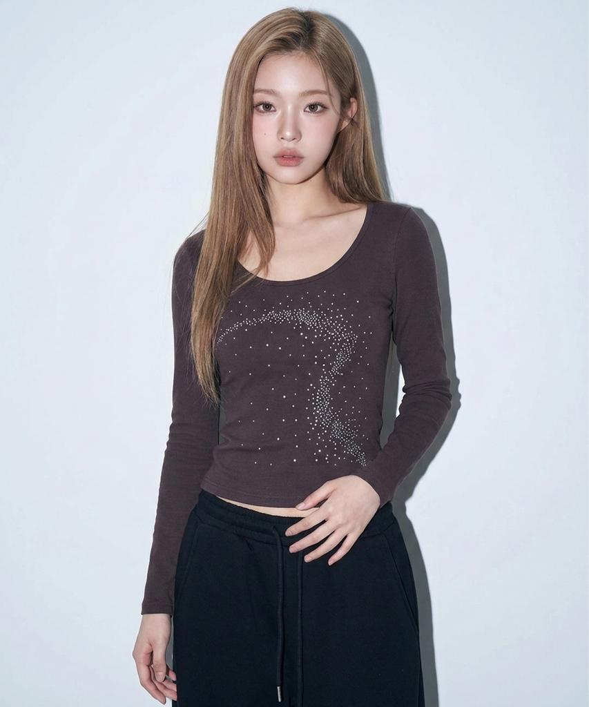BORN SLIPPY Future Wave Rib Long Sleeve Tee (Brown)