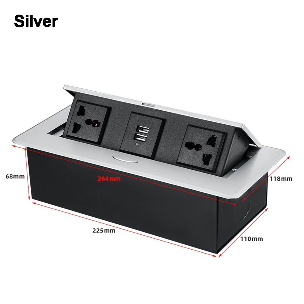 Metal Panel Desktop Plug-In Adapter Embedded Hidden Table Socket Bounce Socket  Multimedia Desktop