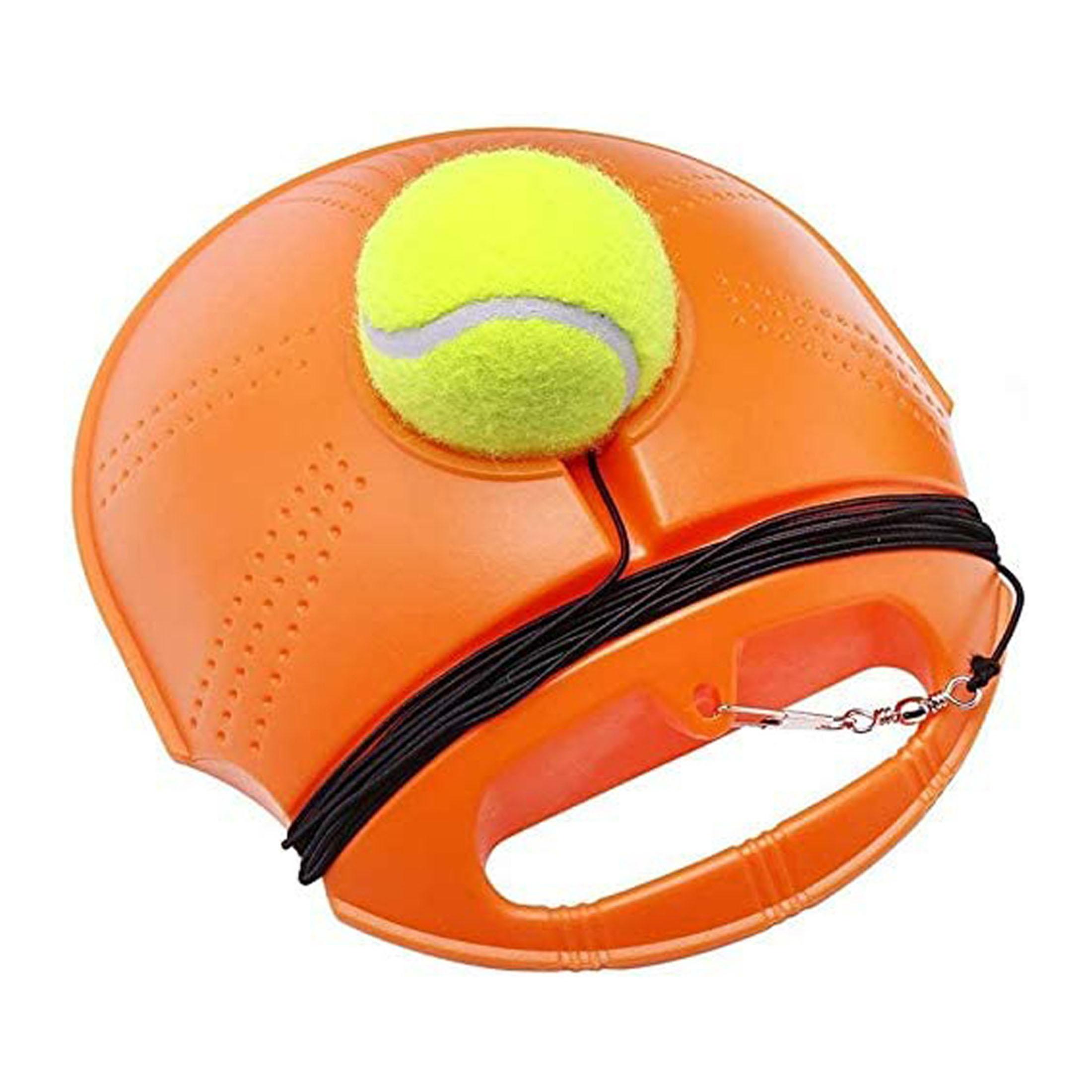 Tennis Trainer Rebound Ball for Beginner Indoor/Outdoor, Training Equipment with Elastic String Weighted Base, Portable Tennis Trainer for Kids Adults оранжевый