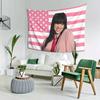 Billie Inspire Tapestry Vibrant Pink White American Flag Design with Stars  Stripes Tapestry Room Decoration Items Wall Hanging