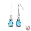 New 925 Sterling Silver Hope Rainbow Flower Earrings For Women Sparkling Colored Zircon Star Koi Earrings Fashion Party Jewelry