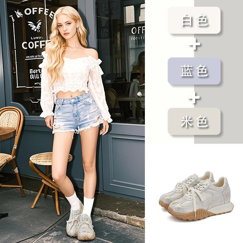 Small size 323334 inner height increase 3cm German training shoes 2025 spring and summer new dad shoes sports shoes versatile Forrest Gump shoes