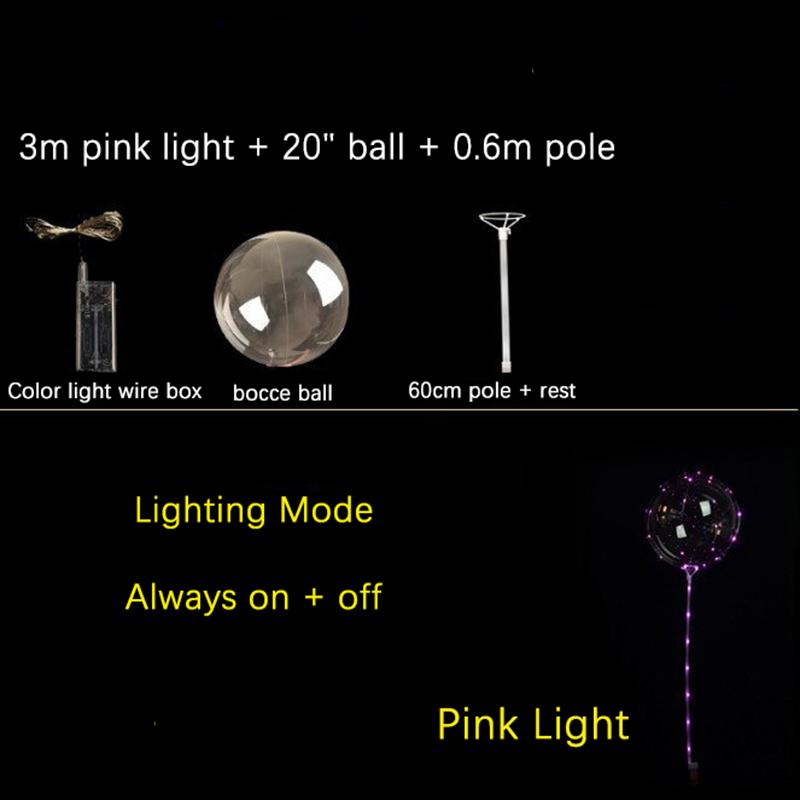 

Christmas LED Transparent Balloon Wedding Birthday Party Decoration Glowing Bubble Balloon Holiday Party Accessories 1PC&As Shown розовый