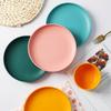 Matte Ceramic 4-Piece Shallow Plate Set: Creative Steak & Breakfast Plates for Western Cuisine.