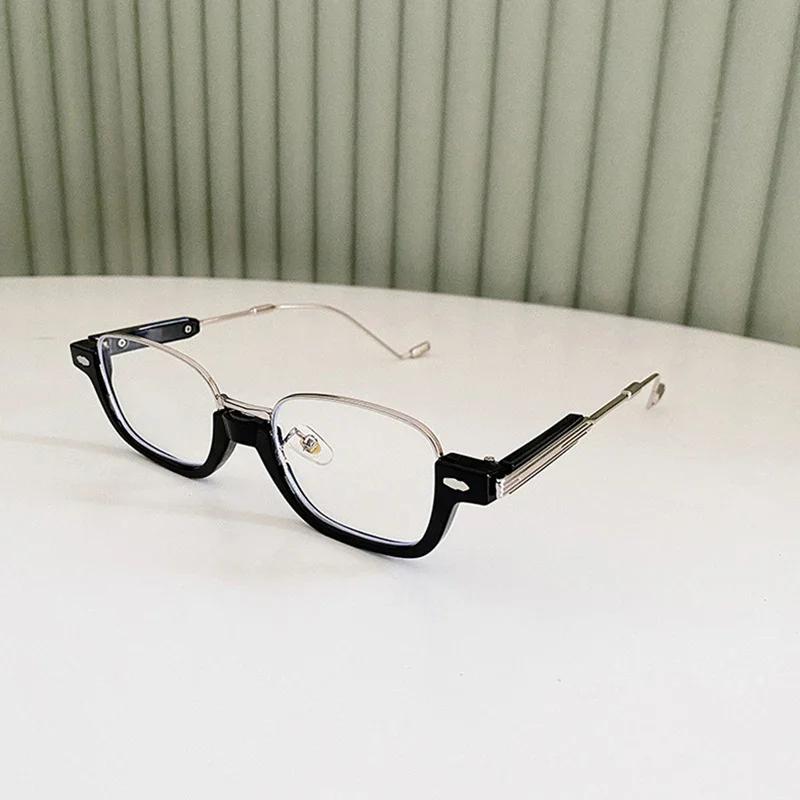 Summer New Fashionable Half Frame Semi-Metal Rectangular Sunglasses Retro Trendy Lens Outdoor UV400 Sunglasses Gafas De Sol