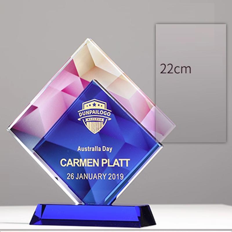 Customized Pentagram Crystal Trophy, Color Printing Prize Sports Movie Award Outstanding Employee Souvenir, Home Decoration, 1Pc