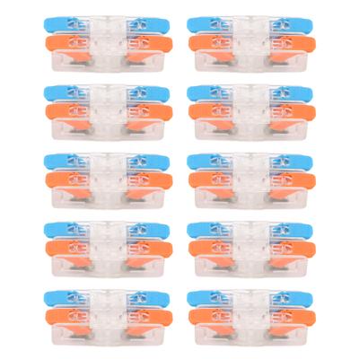 10 PCS Conectores Compactos de Condutor 2 Entradas 2 Saídas Alavanca Emendas de Fio Conectores Elétricos 41A 450V