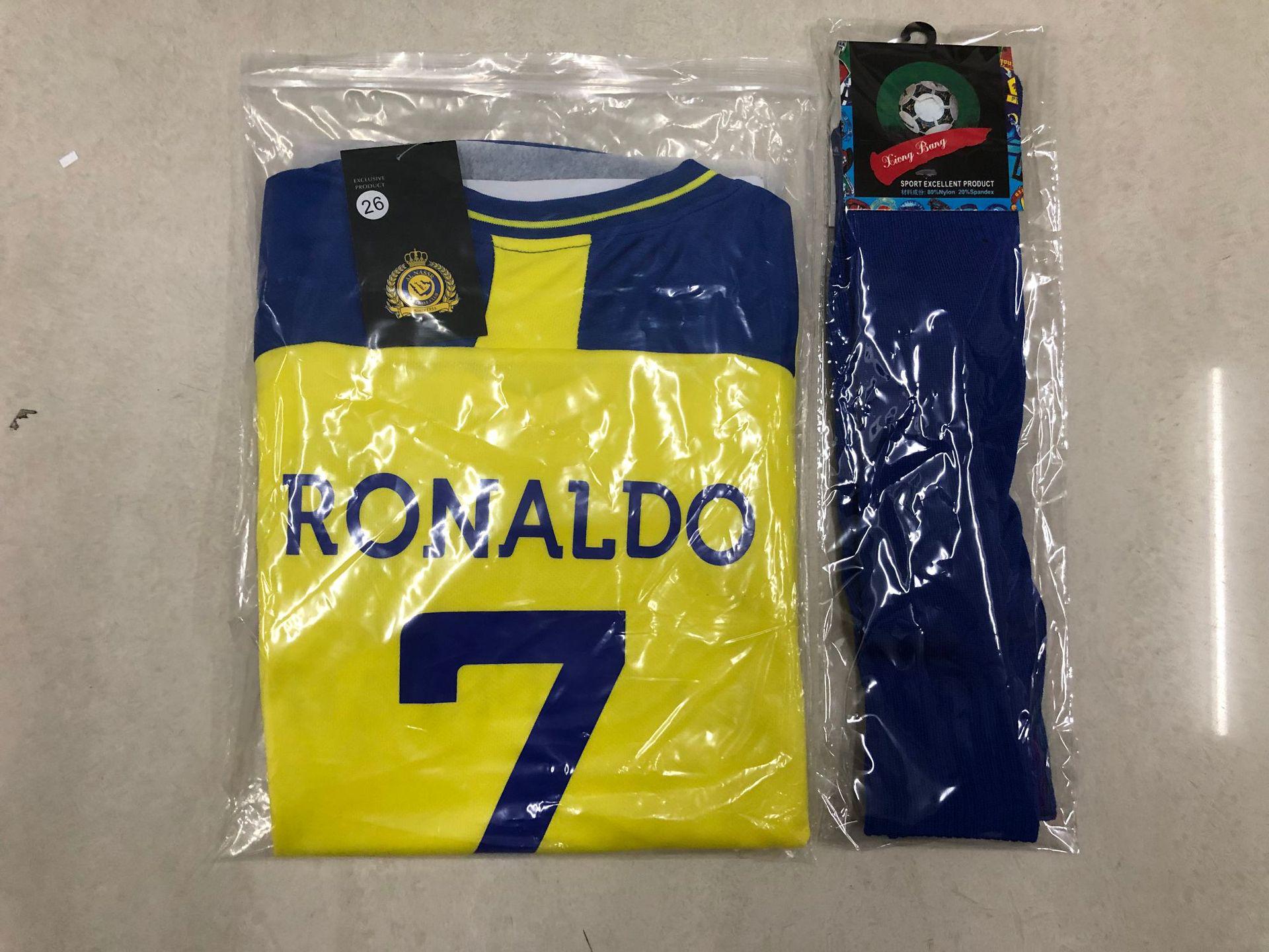 

Riyadh National Team Kids Jersey 22-23: Ronaldo #7 Home & Away Size 14/90