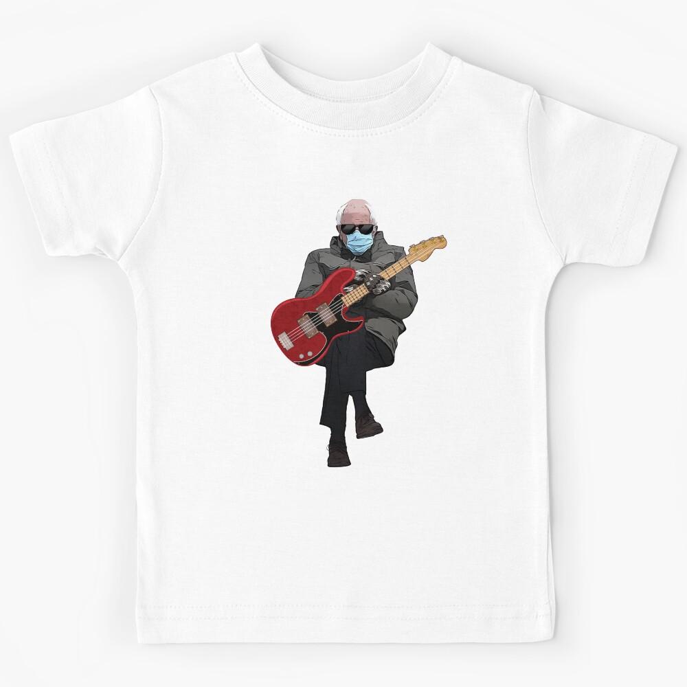 Bernie Sanders Guitarist Mittens Guitar Player Musician Meme Kids T-Shirt 170