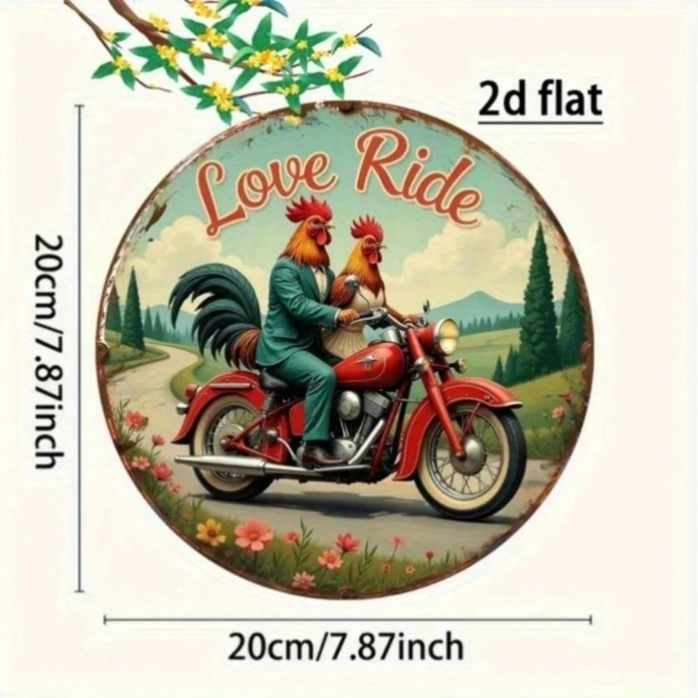 Vintage Metal Wall Art Motorcycle Rooster Wedding Valentine Home Bar Cafe Decor