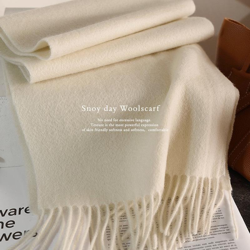Pure wool scarf men's winter wind warm neck protection scarf boys birthday gift