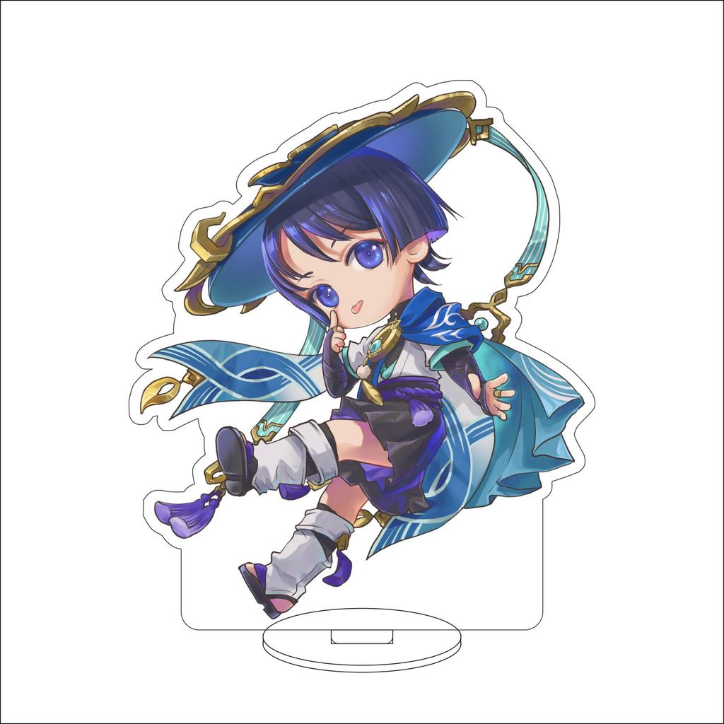 10CM Anime Genshin Impact Figure Stand Model Amamiya Wanderer Cute Desk Decor Standing Sign Gifts