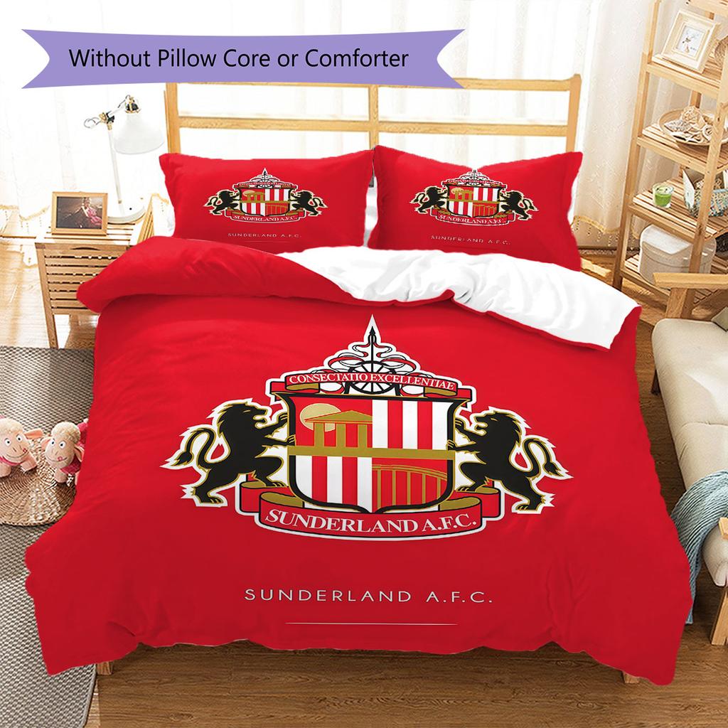 Sunderland A.F Pattern Bedding,Quilt Set Quilt Cover Pillowcase Home Birthday Gift(1 * Duvet Cover + 2 * Pillowcase, Without Core)