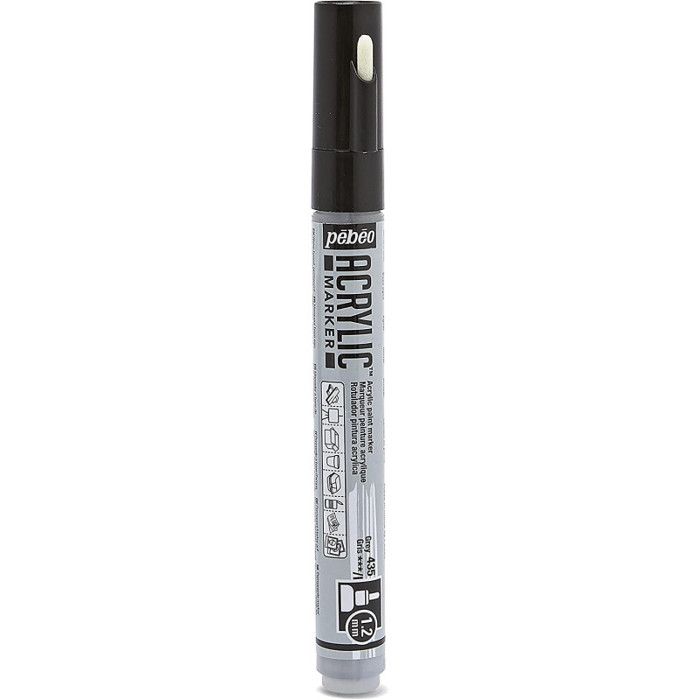 Marqueurs peinture acrylique - Pébéo - Acrylic Marker - Pointe Fine 1,2 mm - Couleur Gris