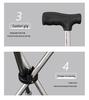 Collapsible Anti-Fall Crutch Stool: Lightweight, Thickened, Triangular Design, Telescopic, Portable, Foldable & Sit-Friendly.