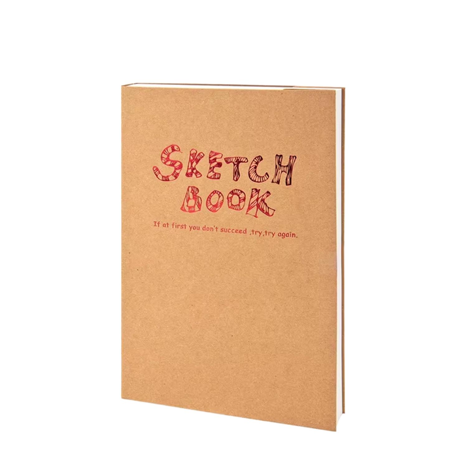 A4/A5 Watercolor Sketchbook with 100GSM 120 Sheets Hardcover Art Notebook Kraft Paper Cover for Pencil Drawing and Painting A4 kfaft