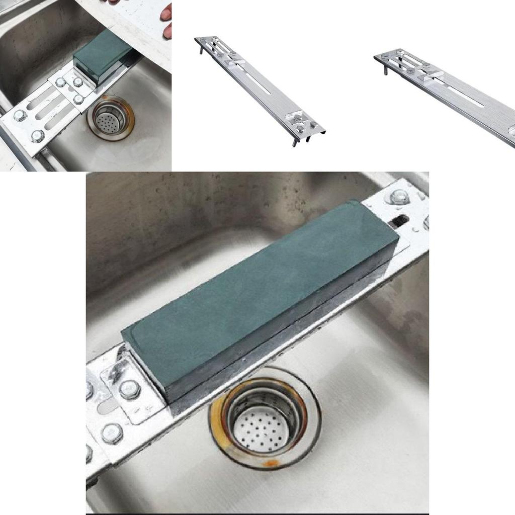 Versatile Non-slip Stainless Steel Sharpening Rack With Natural Sharpening Stone