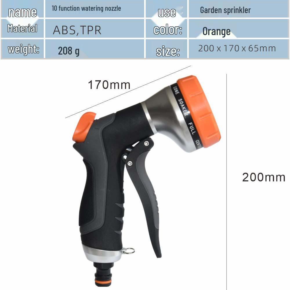 Plastic Multi-Functional High-Pressure Irrigation Spray Gun for Garden and Household Use