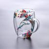 Fillings Dry Flowers Double Wall Glass Cup With Handle Heat Resistant Tea Coffee Cups Espresso Milk Mug Creative Gift