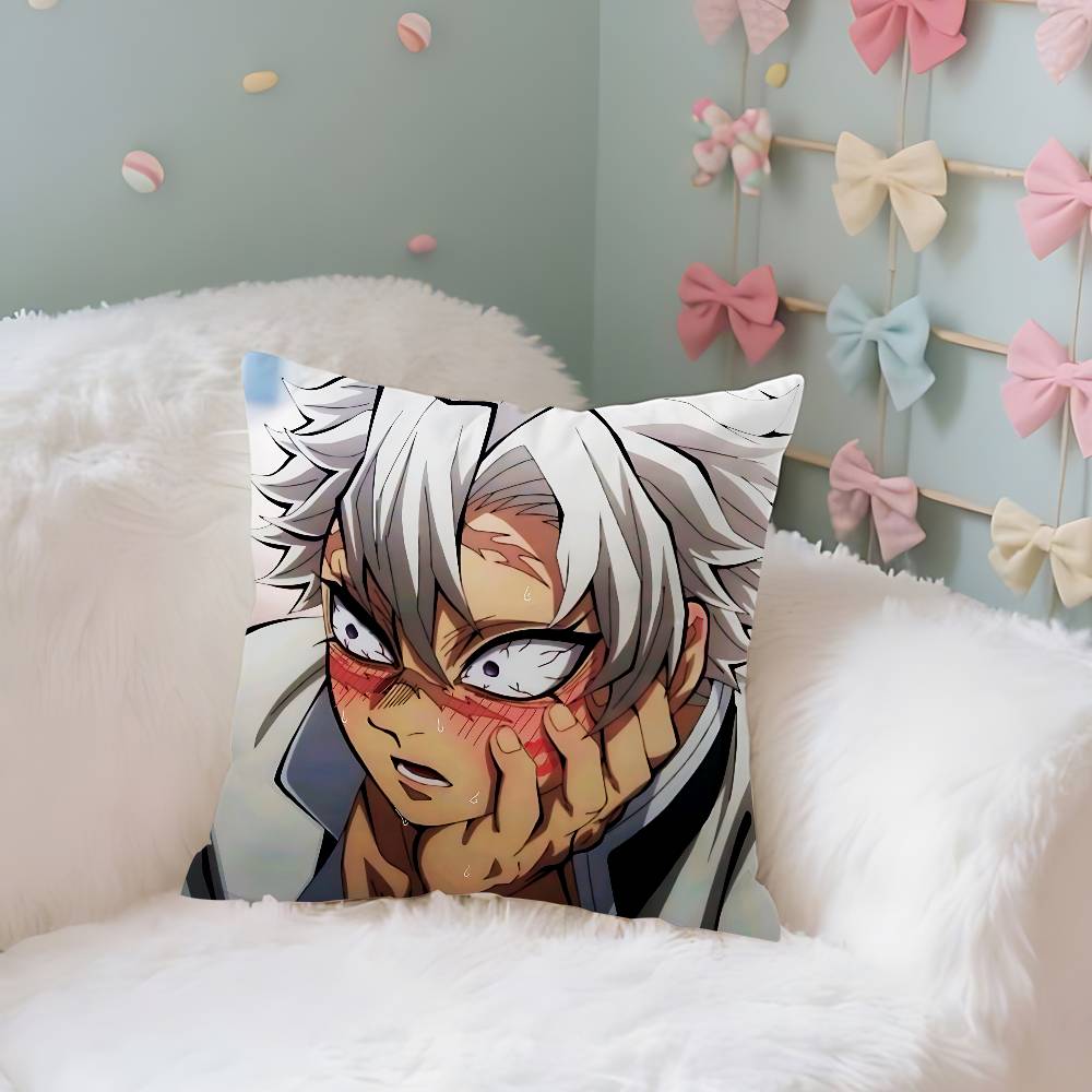 Cute SShinazugawa SanemiS Case Plush Fabric Soft Pillowcase Double Sided Print Cushion Cover Household Gifts