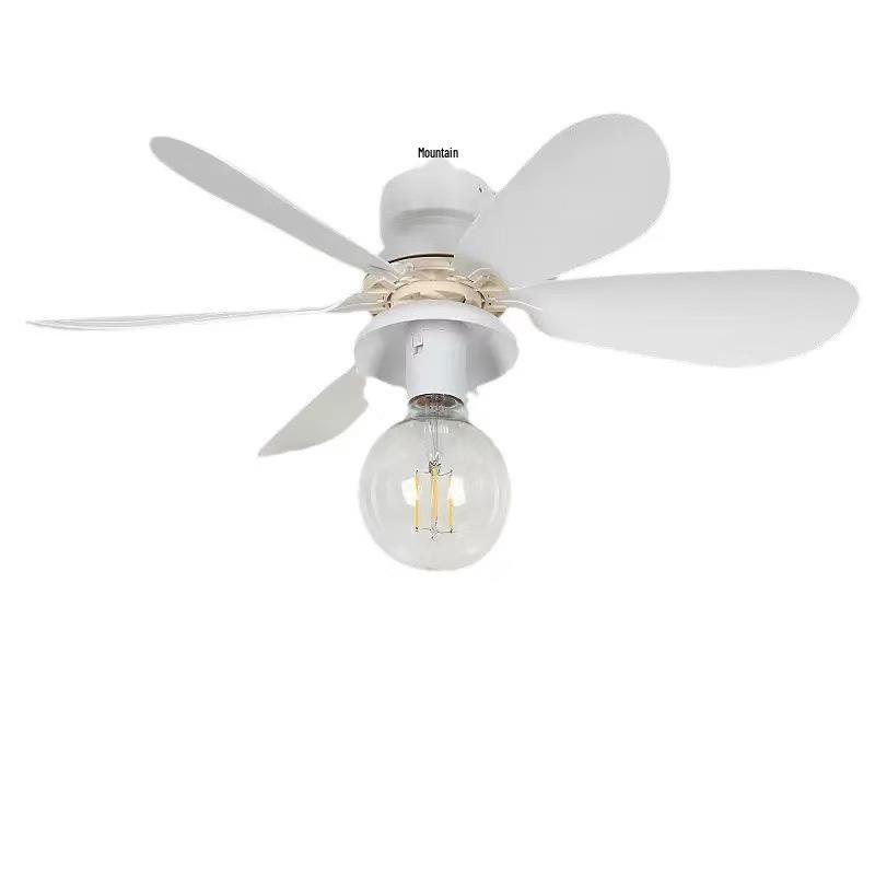 Silent Stepless Dimming Ceiling Fan Light with Remote Control, Strong Wind, E27 Base Bulb.