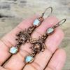 Larimar Rough Earring Electroformed Copper Earring Honey Bee Jewelry Gemstone Earrings Copper Jewelry Engagement Gifts Handmade Drop Earring