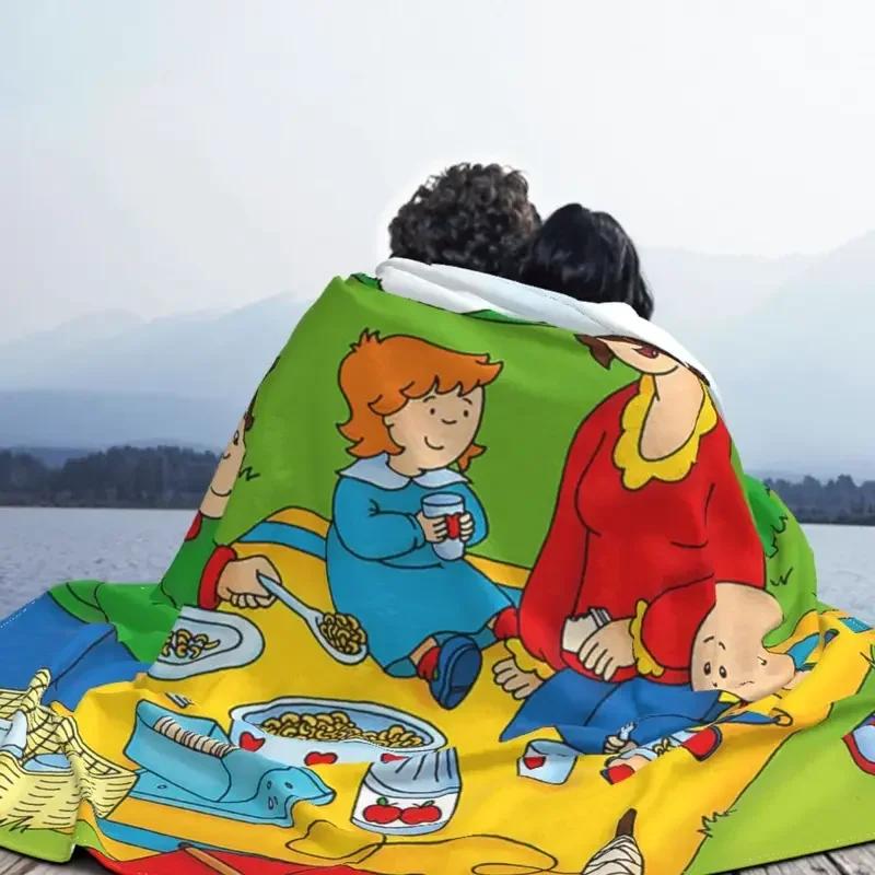 Caillou Anime Blanket Flannel Printed Cartoon Multifunction Warm Throw Blanket for Home Travel Plush Thin Quilt