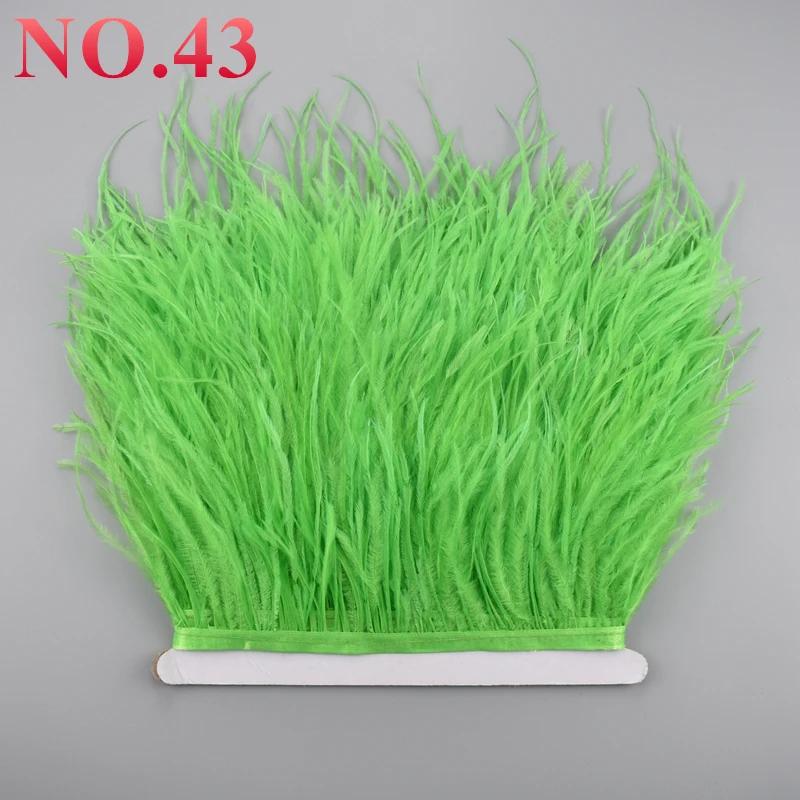 10Meters/Lot Ostrich Feathers On Ribbon Tape 10-15Cm  Feather Trim Boa For Clothes Sewing Fringe Diy Wedding Decoration
