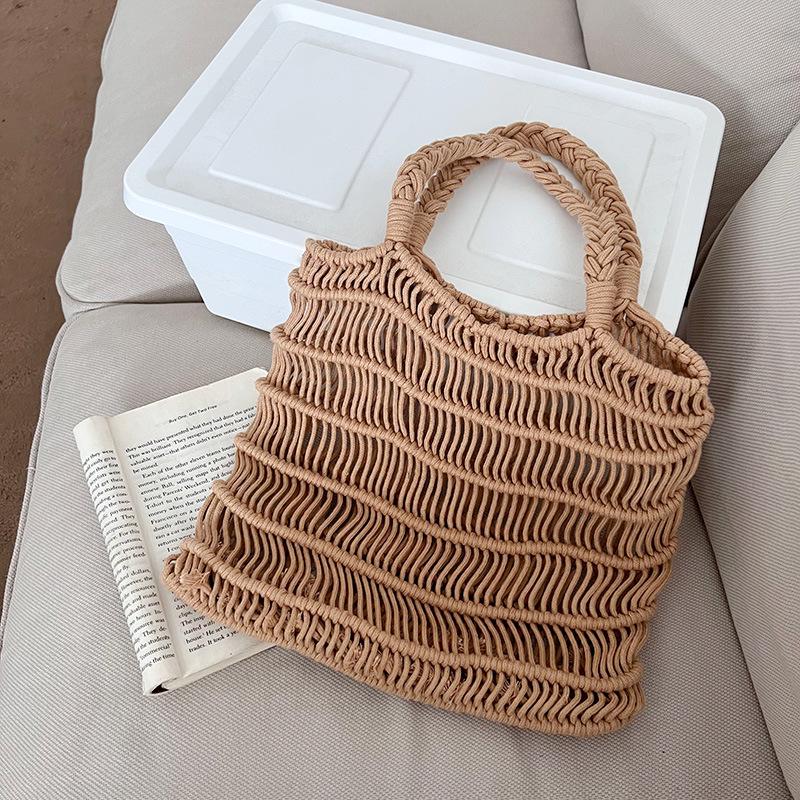 

Retro Hollow Out Korean Style Cotton Knitted Beach Bag