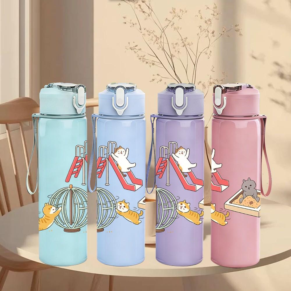 1PC Sneaker Shoe Retro Art Print 750ml Color Plastic Sports Water Bottle Leakproof Flip Straw Lid Suitable for Sports Office Home Use
