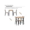 Küchentisch - MUVOE - 3-teiliges Set - Naturholz und Schwarz - 4 Personen - Kompaktes Design