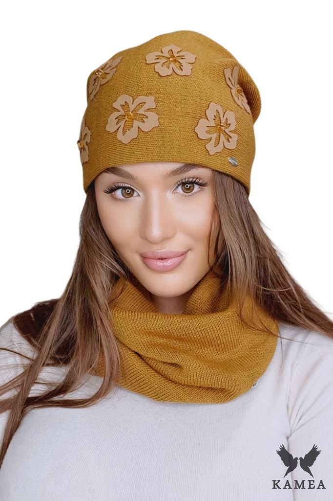 Naila Women' Flower Hat Mustard Color