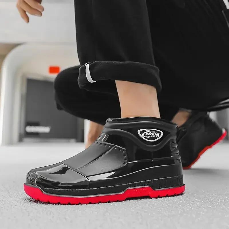 Cooking Low Man Shoes Short Fashion Ankle Chef Kitchen Gum New Wear-resistant Rain Boots for Men Rubber Cheap Garden Wide Toes