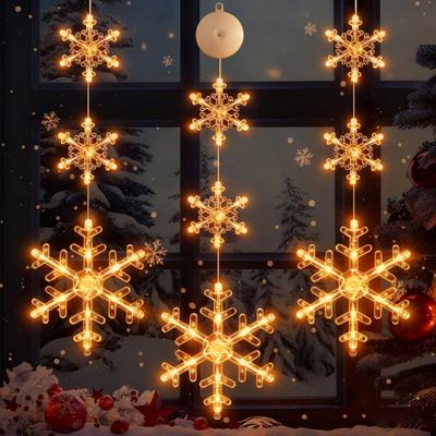 3 Adet LED Noel Pencere Işıkları Silüet Ağaç Süsleme Vantuzlu Pilli Dekoratif Işıklar Cam Duvar İçin