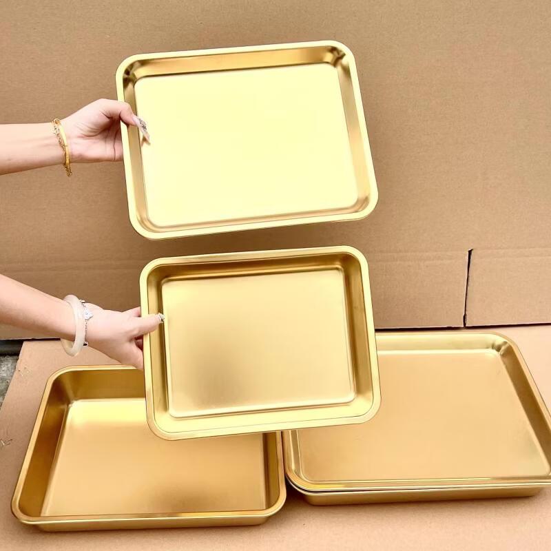 UOSUUOSU 304 Stainless Steel Gold Square Serving Plate