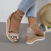 Fashion Shoes for Women Summer Fashion Peep Toe Platform Wedges Buckle Strap Plus Size 36-43 Casual Women Sandals Footwear