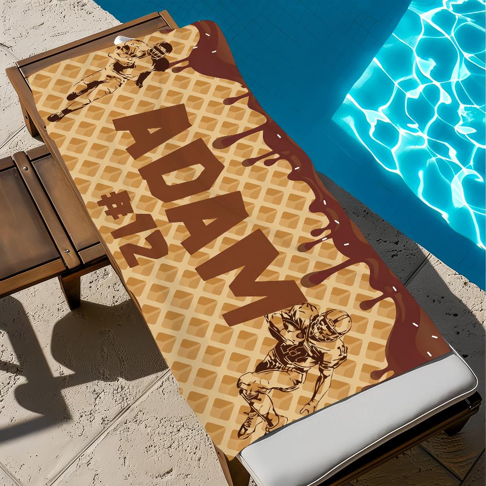 Personalized Ice Cream Drip Baseball Towel Beach Quick Dry Soft Pool Towels Gift for Travel Gym Shower Camping sports