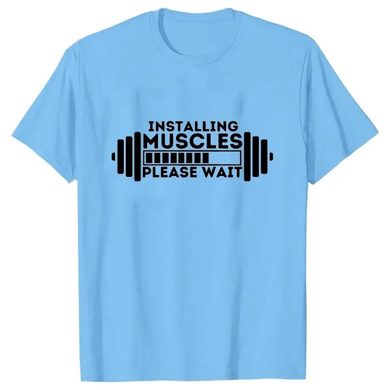 2023 Sommer T-Shirt für Herren Top Mode Harajuku Streetwear Herren Damen T-Shirts T-Shirts Muskeln aufbauen Bitte warten Y2K Tops