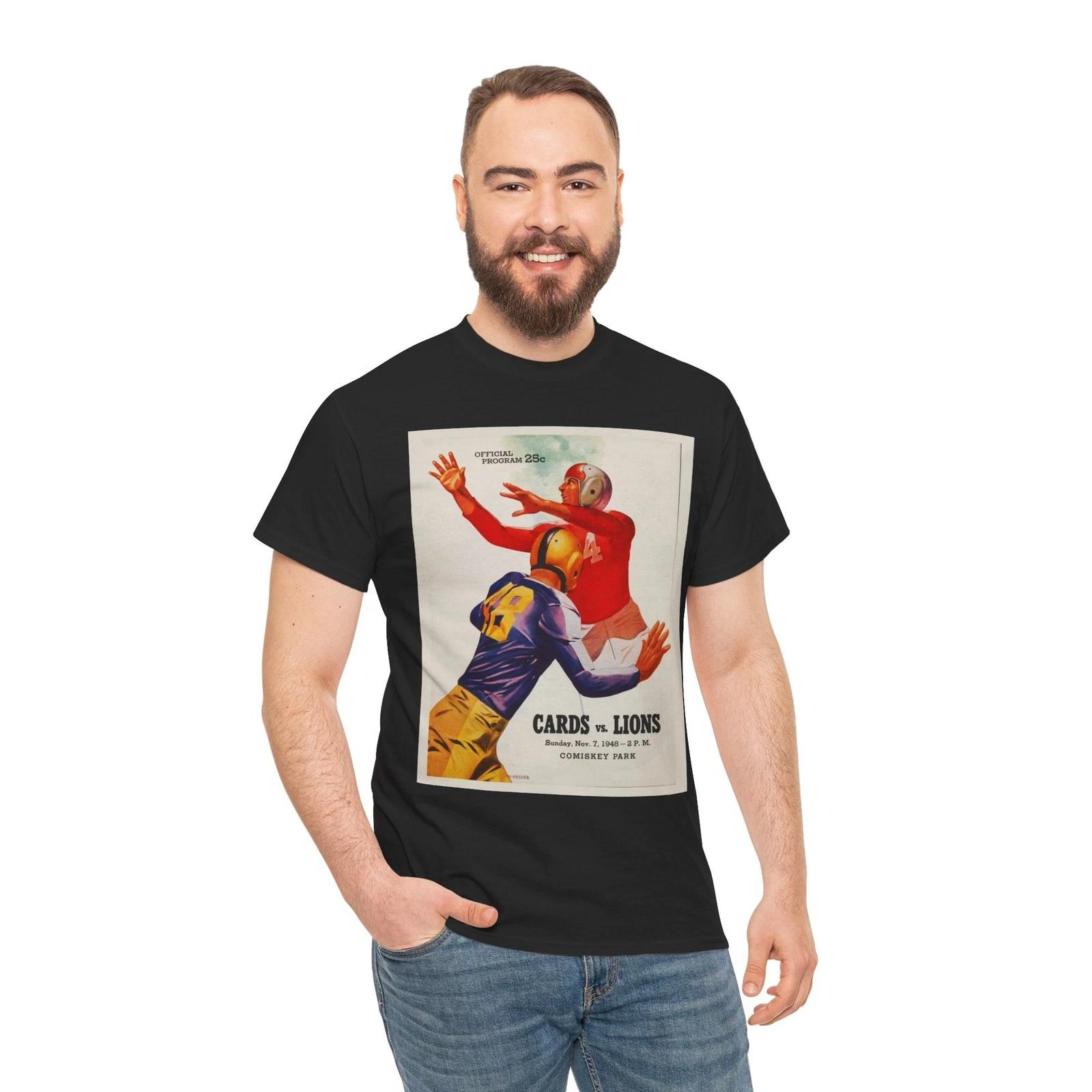 Detroit Lions Vs Cardinals Official Program 1948 Football T-Shirt Sports art L