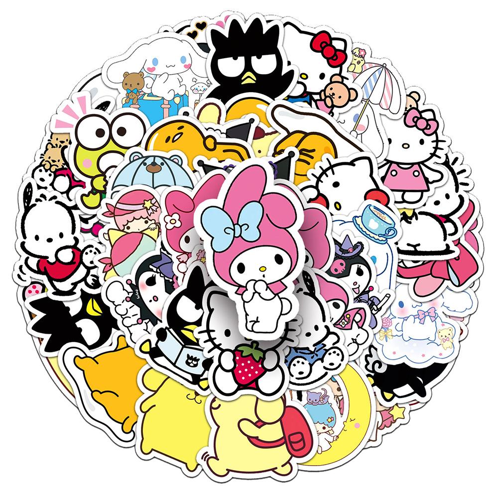 10/30/51pcs Cute Kuromi Pochacco Stickers Kawaii Cartoon My Melody Pompom Purin Decals Luggage Phone Notebook Sticker Toy