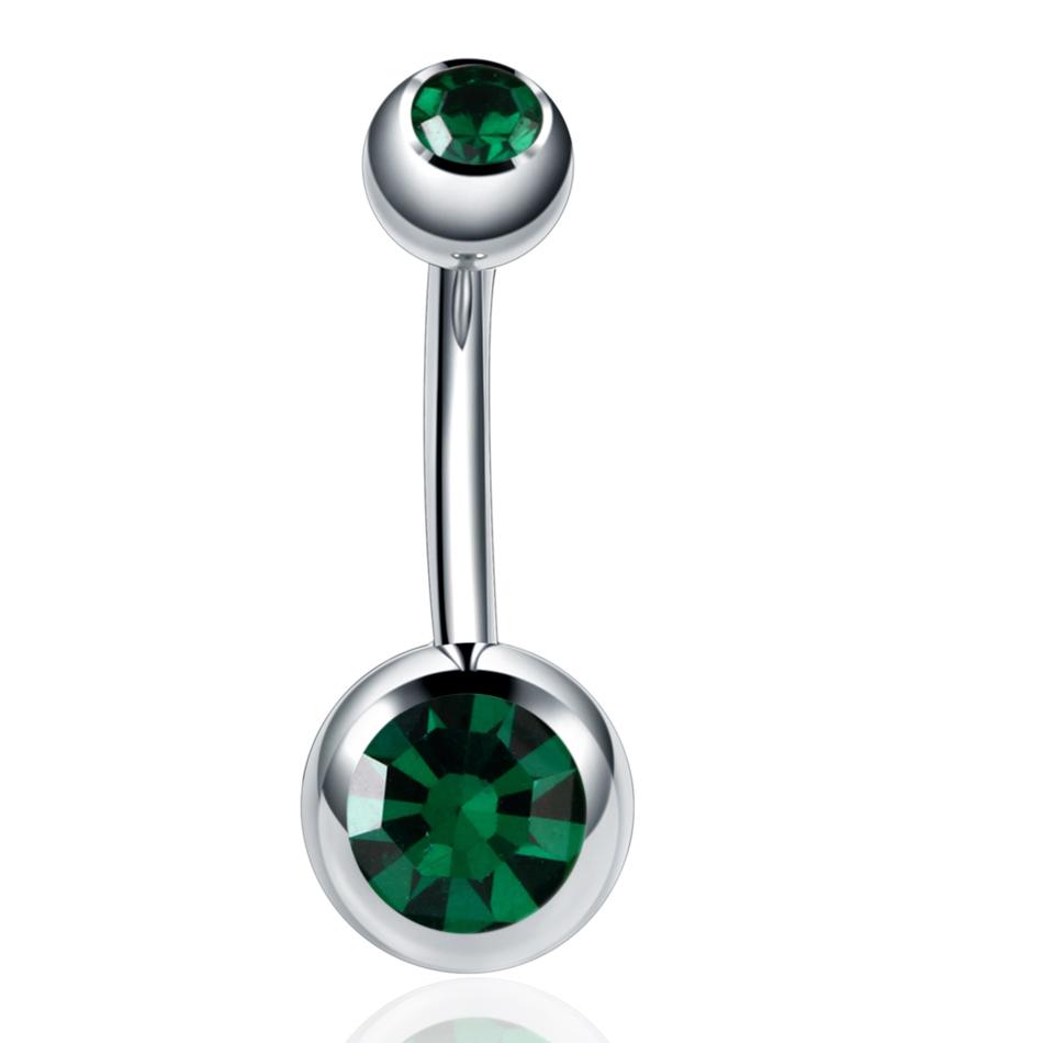 1PC Surgical Steel Crystal Belly Button Piercings 14G Heart Belly Piercing CZ Navel Ring Nombril Belly Rings Sexy Women Jewelry