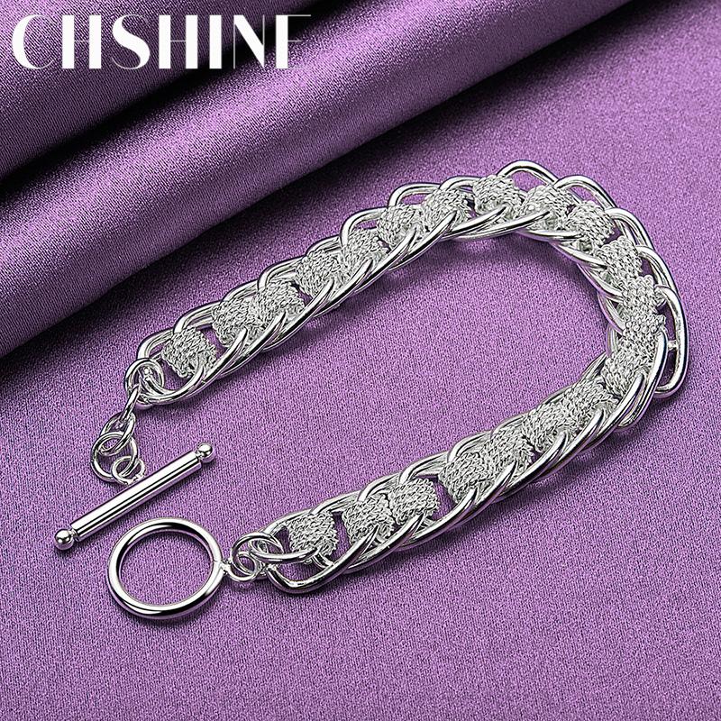 CHSHINE 925 Sterling Silver Men Exquisite Wheel Chain Bracelet For Women Wedding Party Fashion Charm Jewelry