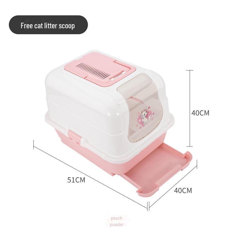 Çekmeceli ve Sıçrama Önleyici Üst Girişli Carver Flip-Top Çam Ağacı Kapalı Kedi Tuvalet Kabı