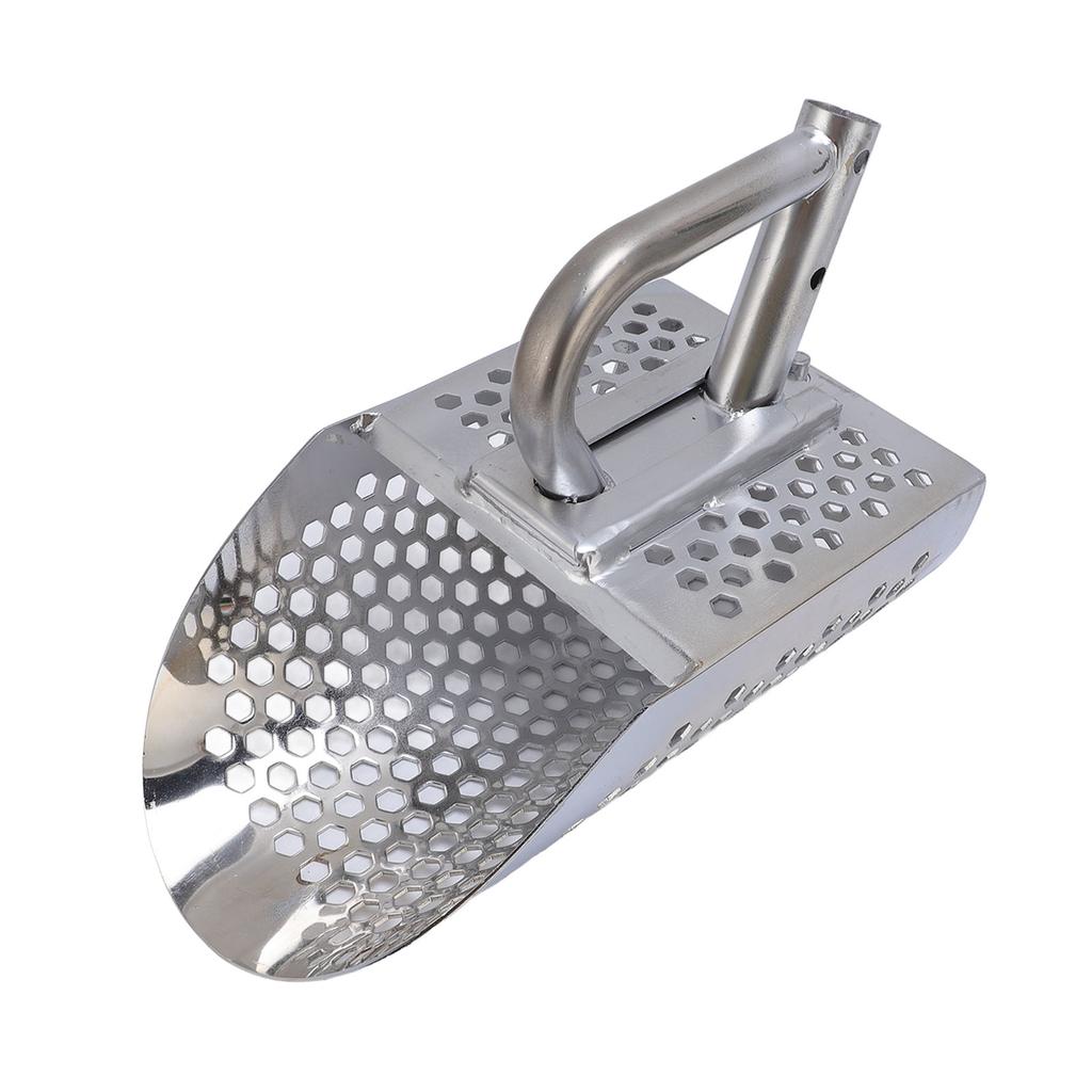 Stainless Steel Sand Shovel, Bch Metal Detection Shovel, Premium Sand Sifter Shovel with Efficient Toothed Sieve, Removable Handle for Sy Transport
