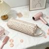 Soft Hair Dryer Storage Bag Quilting Cotton Large Capacity Curler Storage Bag Dustproof Zipper Closure Cosmetic Bag