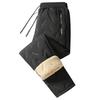 Men's Solid Color Embossed Fleece Cotton Pants Men's Drawstring Graphene Thickened Warm Pants NEW SPORT Pocket Label