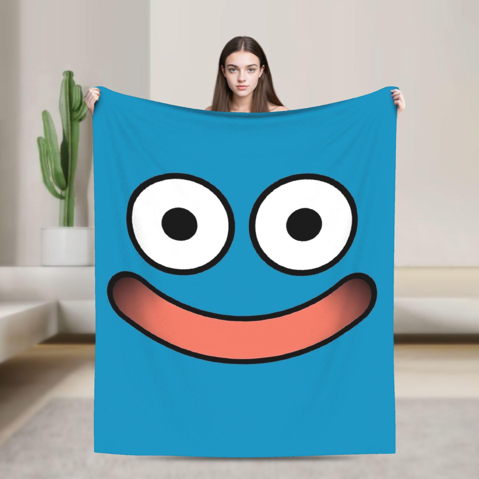 Dragon Quest Slime Face Blanket Quality Super Soft  Throw Blanket Winter Airplane Travel Bedroom Novelty Bedspread 30x40in