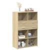 VidaXL Buffet haut chêne sonoma 80x42,5x124 cm bois d'ingénierie, buffet, armoire de rangement, panneau latéral, armoire, 3281387