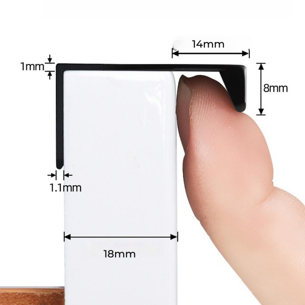 Invisible Cabinet Handles, Aluminum Edge Pulls for Sliding Wardrobe Doors, Side Mount Embedded Finger Pulls for Kitchen Cabinets