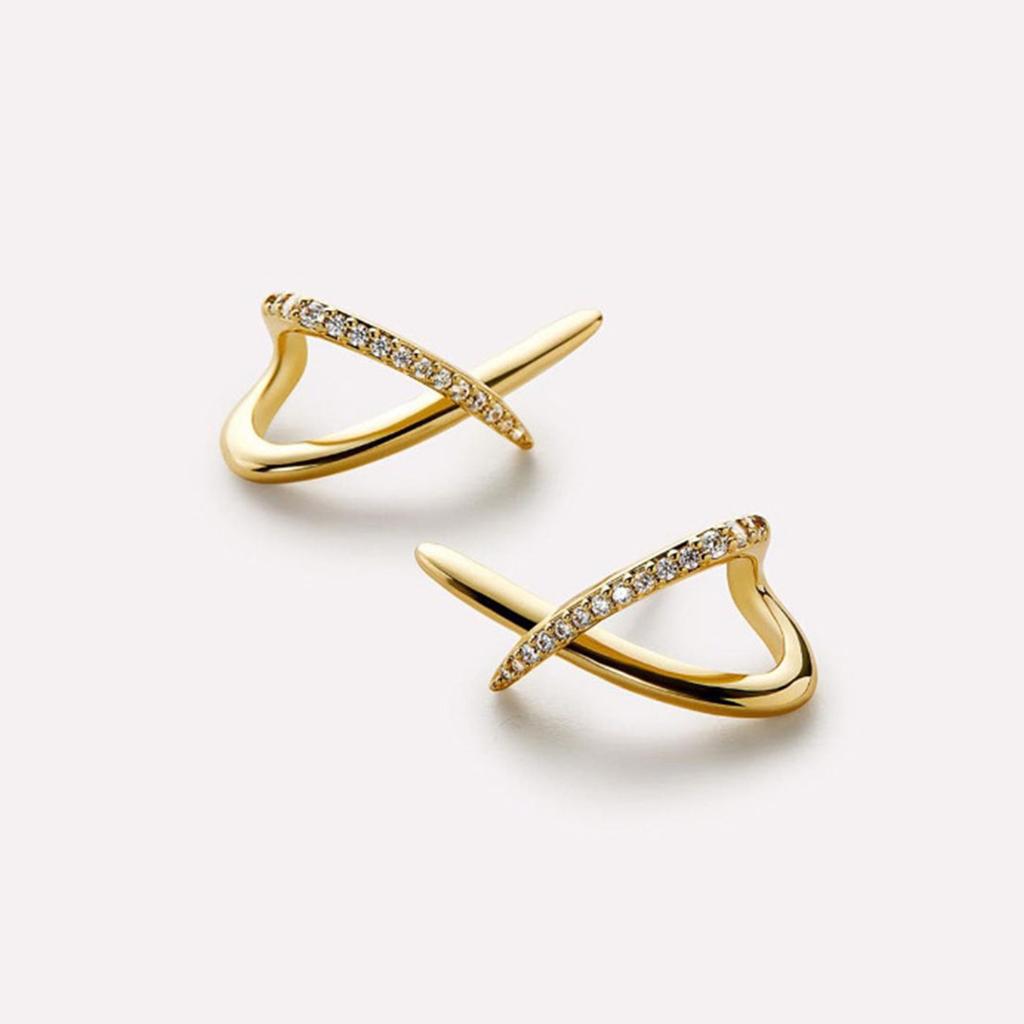 Elegant Crosses Design Studs Earrings Jewelry For Women With Gold or Silver Plated Finish And Hypoallergenic Comfort